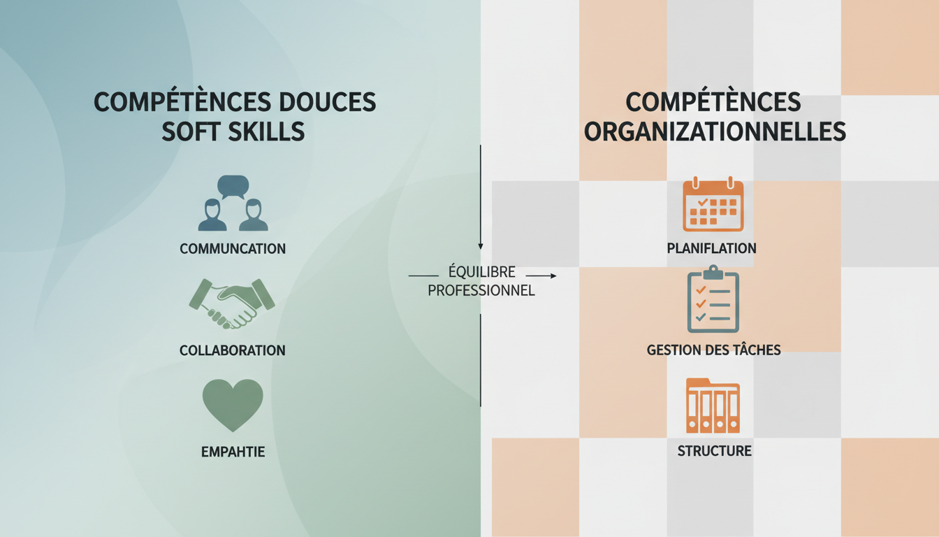 Tableau comparatif des compétences relationnelles et organisationnelles.